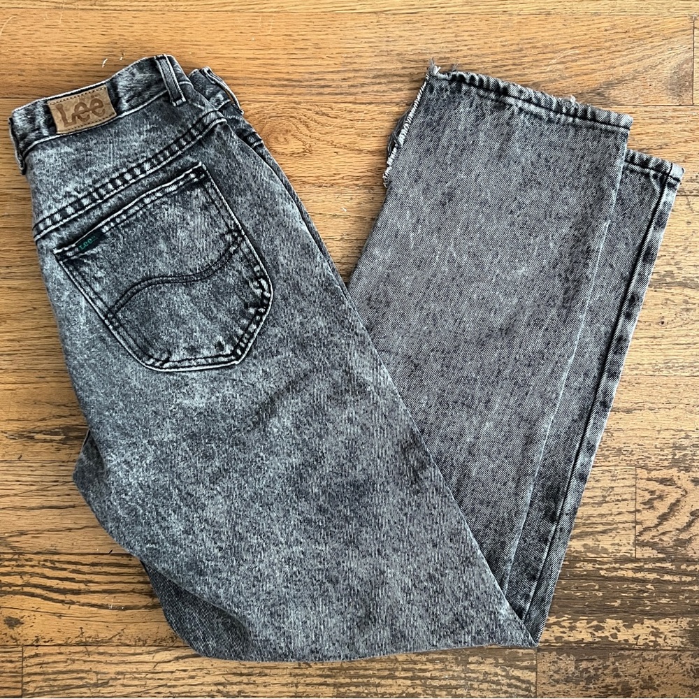 ☆ vintage acid wash lee denim mid/high-rise jeans
